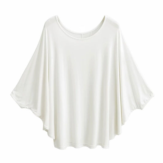 Blusa Suelta de Seda Premium con Mangas Murciélago - Diseño Versátil para Mujer - Image 3