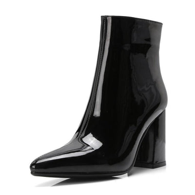 Botas Cortas Talla Grande con Tacón Grueso en Oro y Plata - Image 5