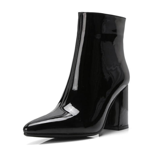 Botas Cortas Talla Grande con Tacón Grueso en Oro y Plata - Image 5