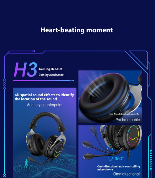 Auriculares Gaming H3 con Cable para E-sports Profesionales - Image 9