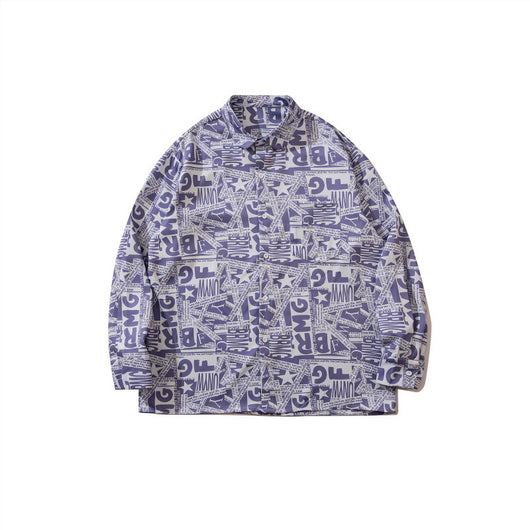 Camisa Vintage Manga Larga Unisex Estilo Relajado - Image 9