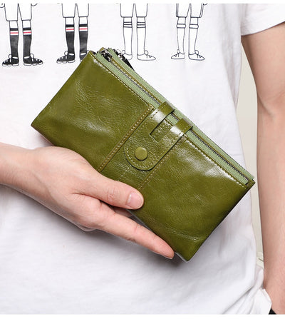 Cartera Larga de Cuero para Mujer Estilo Retro con Protección RFID - Image 24