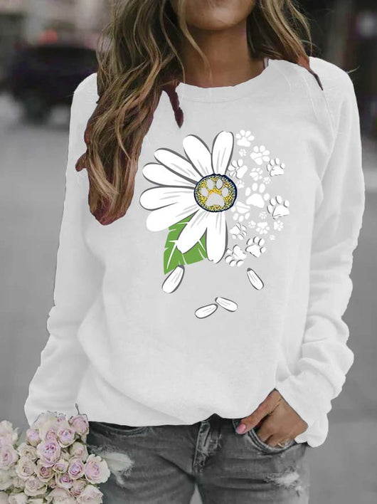 Suéter Floral Básico para Mujer Cuello Redondo - Image 4