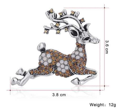Broche Navideño Venado Sika Europeo Americano - Image 6
