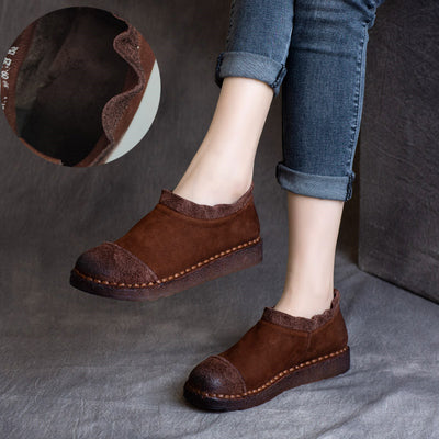 Zapatos de Cuero Vintage con Suela Blanda y Pliegues Artesanales - Image 3