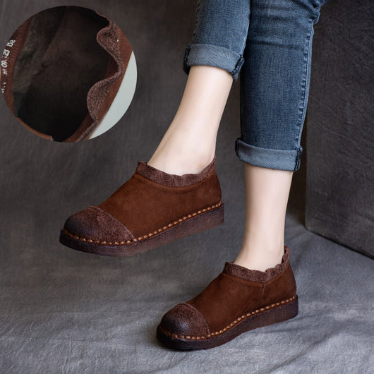 Zapatos de Cuero Vintage con Suela Blanda y Pliegues Artesanales - Image 3
