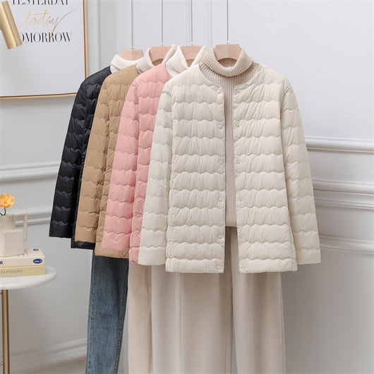 Chaqueta Corta Acolchada para Mujer con Cuello Fruncido - Image 27