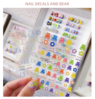 Stickers de Uñas 5D con Relieve Adhesivo - Diseño Simple y Adorable - Image 18