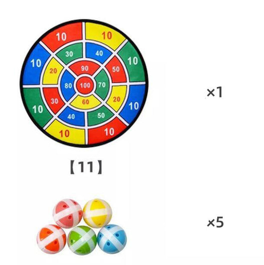 Three orange and black star-shaped sticky balls for a dart game, shown against a plain white background. - Image 19