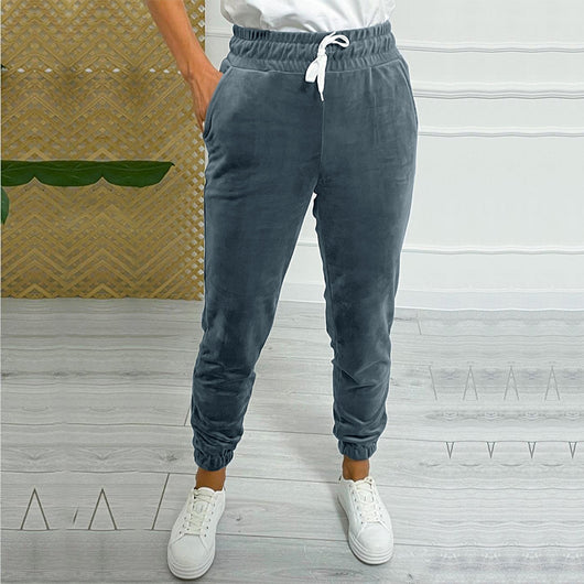Pantalones Jogger de Terciopelo Estilo Coreano con Cintura Elástica para Mujer - Image 13