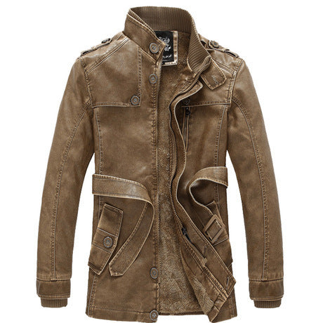 Abrigo Trench de Cuero para Hombre - Image 7
