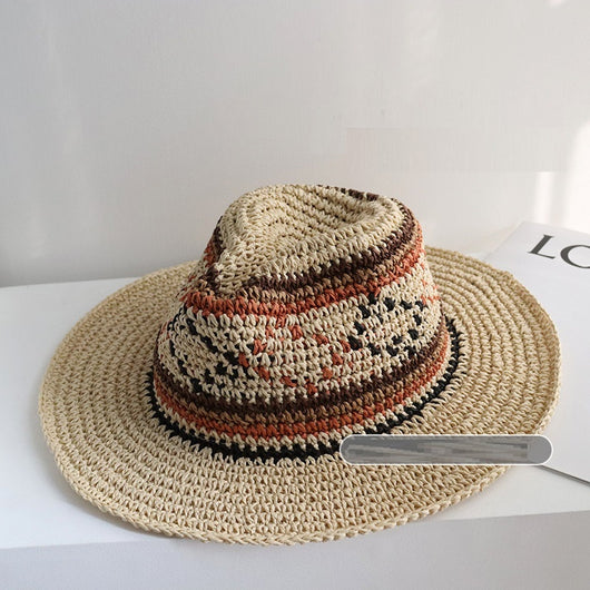 Sombrero Tejido a Mano con Ala Ancha para Viajes - Image 2
