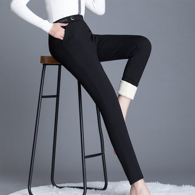 Pantalones de Invierno en Terciopelo de Cordero con Elasticidad para Mujer - Image 3