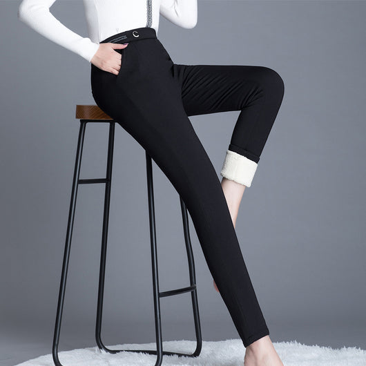 Pantalones de Invierno en Terciopelo de Cordero con Elasticidad para Mujer - Image 3