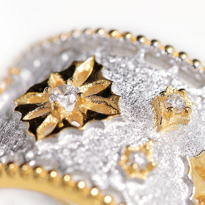 Anillo Vintage Chapado en Oro Plata con Zirconia y Efecto Dicroico - Image 4