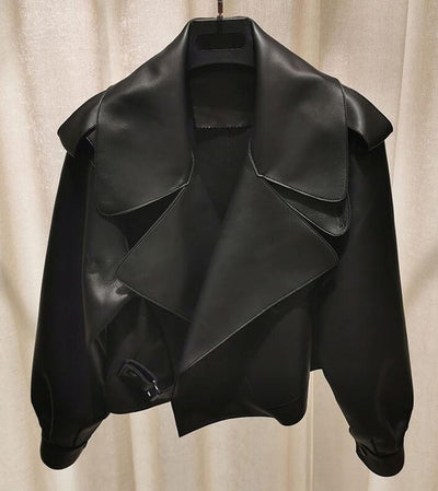 Chaqueta de Cuero para Mujer Estilo Retro Clásico - Image 26
