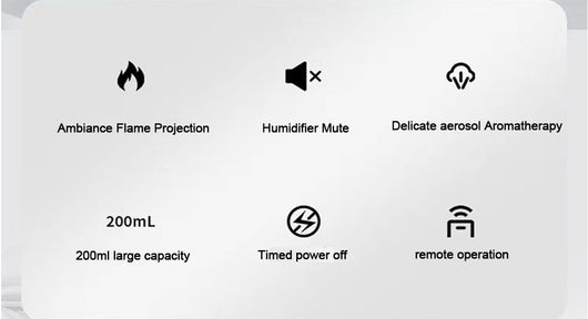 Humidificador Aromaterápico con Llama Simulada 200ml - Control Remoto y Luz Ambiental - Image 6