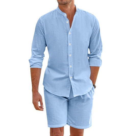 Conjunto de Verano para Hombre: Camisa Manga Corta y Shorts con Cordón - Image 2