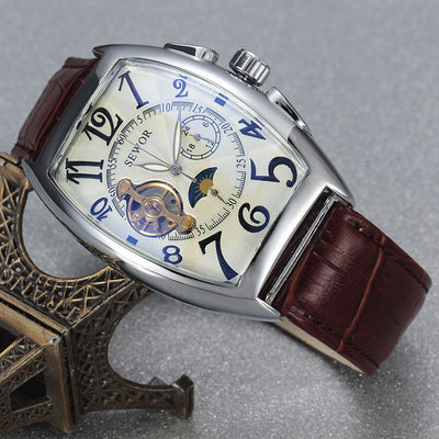 Reloj Mecánico Automático SEWOR Tourbillon con Visor de Estrellas