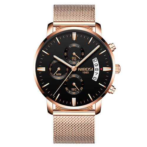 Reloj Cronógrafo Deportivo de Acero Inoxidable Dorado para Hombre - Image 18
