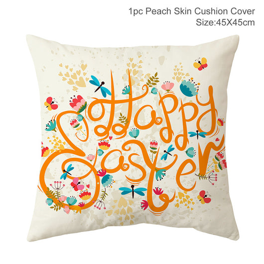 Funda de Almohada Pascual con Foto de Conejo y Bandera Decorativa - Image 29