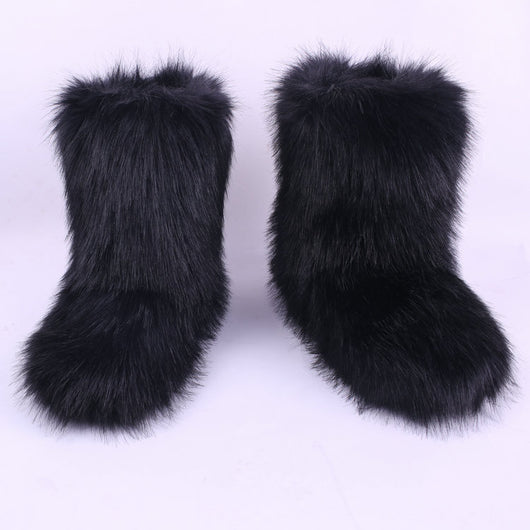 Botas de Nieve para Mujer con Pelaje de Zorro Imitado y Forro de Lana - Image 41