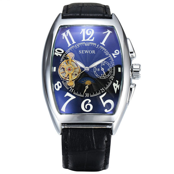 Reloj Mecánico Automático SEWOR Tourbillon con Visor de Estrellas