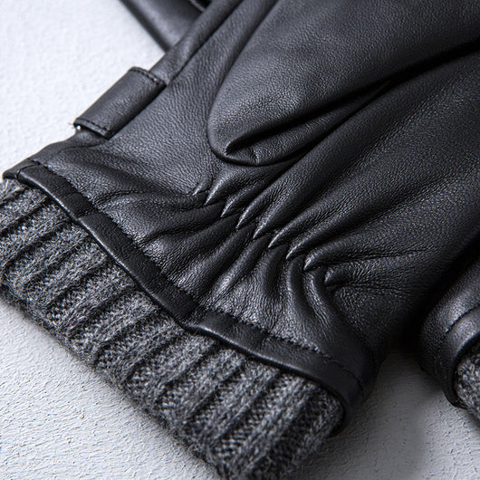 Guantes de Cuero de Oveja para Conducir con Pantalla Táctil - Invierno y Otoño - Image 8
