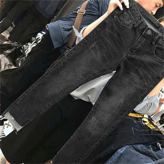 Pantalones Vaqueros Cropped Cintura Alta Rotos - Image 18