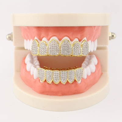 Grillz de Circón Micro-set Hip Hop Dorado - Image 6