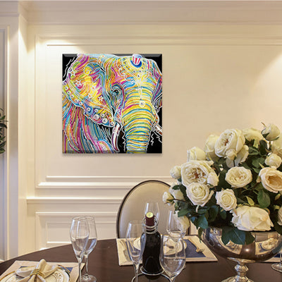 Pintura de Diamantes Elefante Indio Forma Especial - Image 2