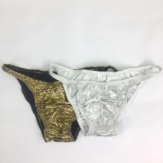 Shorts Deportivos Brillantes Dorado y Plateado para Hombre
