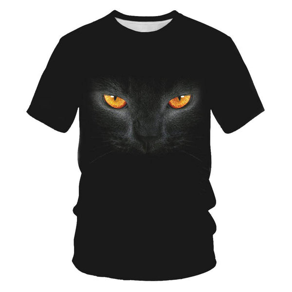 Playera Estampada Digital con Gato Adorable para Hombre