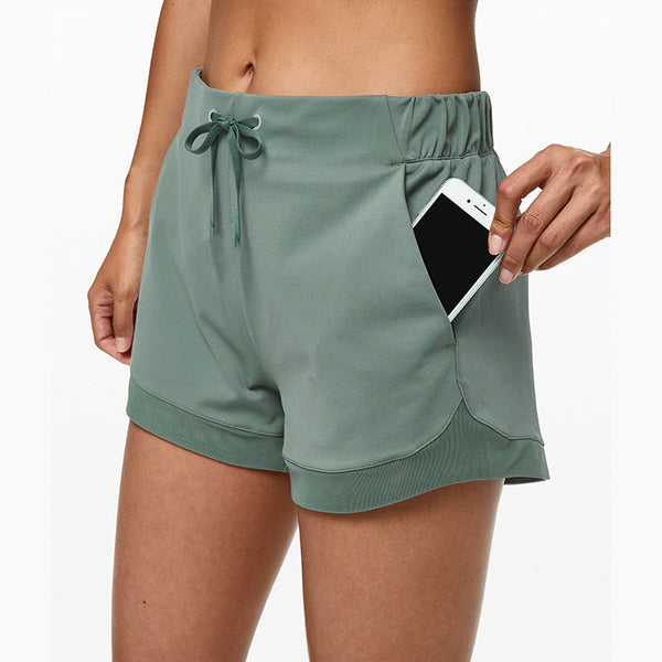 Shorts de Yoga Ashtanga para Mujer con Malla y Parches de Verano