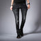 Pantalones Jeans Slim Fit Hombre Estilo Coreano Elásticos Negro
