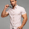 Camisa Casual Suelta a Cuadros de Manga Corta para Hombre