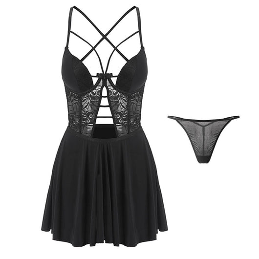 Camisón Sensual con Escote Profundo y Malla Transparente - Image 12