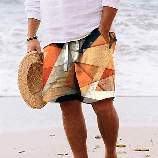 Pantalones Cortos de Playa con Estampado - Shorts Sueltos con Cordón para Hombre - Image 5