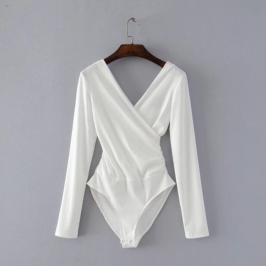 Jumpsuit Largo de Manga Larga con Diseño de Punto de Cruz