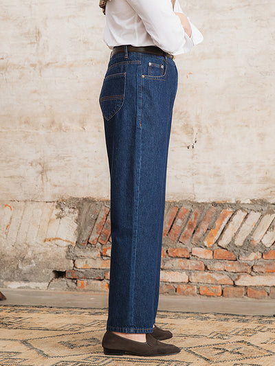 Pantalones Vaqueros Retro Lavados Talle Alto Clásicos - Image 14
