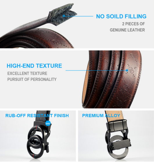 Cinturón de Cuero Genuino para Hombre con Hebilla Automática de Aleación - Image 8