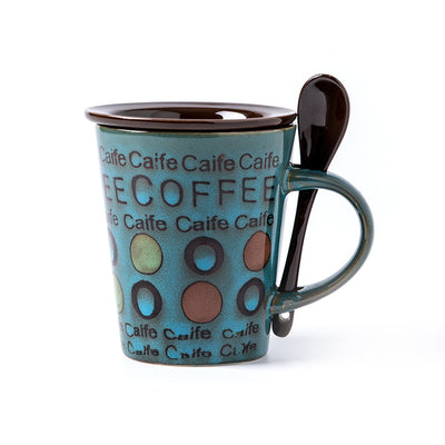 Taza de Cerámica para Café con Tapa y Cuchara - Image 5