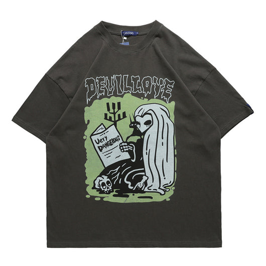 Camiseta Holgada Estampado Periódico - Estilo Urbano Tendencia - Image 14