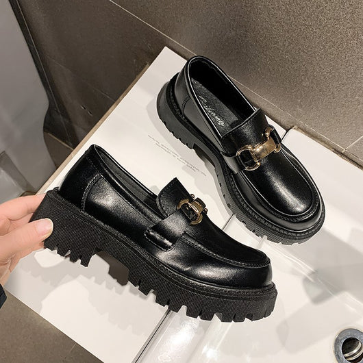 Mocasines de Cuero con Plataforma y Tacón Grueso - Image 7