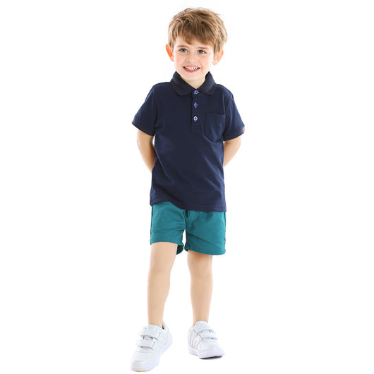 Playera Infantil Manga Corta Estilo College Transpirable con Cuello - Image 3