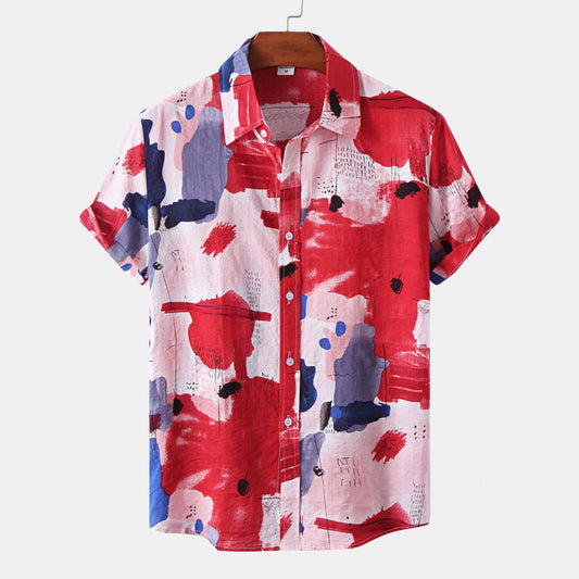 Camisa Casual Hombre Manga Corta Bicolor