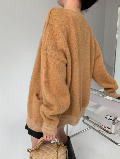 Cardigan V-neck de Mohair con Bolsillos para Mujer - Image 3