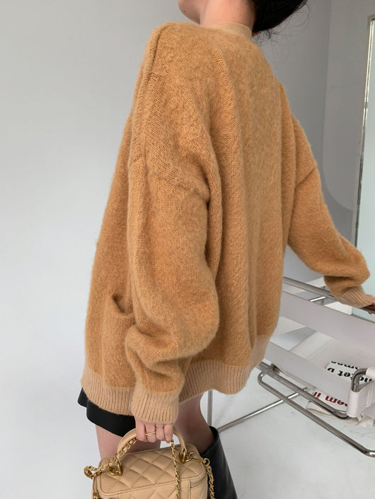 Cardigan V-neck de Mohair con Bolsillos para Mujer - Image 3