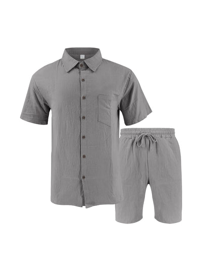 Camisa de Lino Transpirable Manga Corta para Playa - Image 11