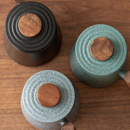 Taza de Piedra Azul Su Ting con Mango de Madera - Image 6